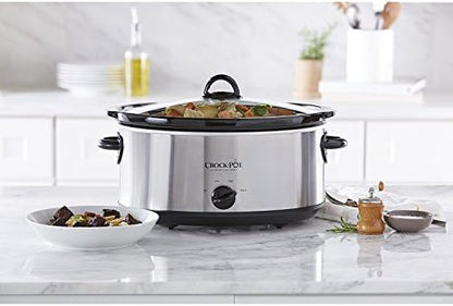 7 Quart Oval Manual Slow Cooker – Stainless Steel - Curated Catalog F2