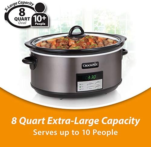 8 Quart Programmable Slow Cooker with Auto Warm - Curated Catalog X2