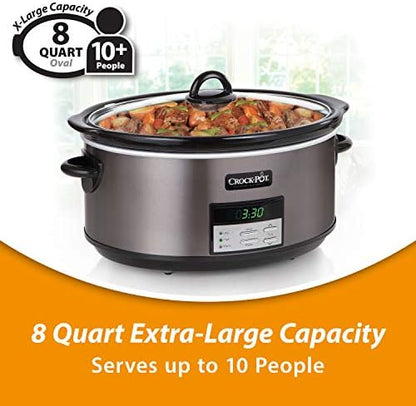 8 Quart Programmable Slow Cooker with Auto Warm - Curated Catalog X2