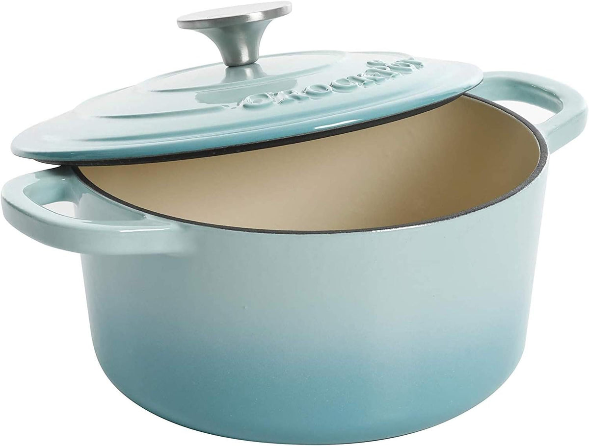 3 Quart Enameled Cast Iron Dutch Oven – Aqua - Curated Catalog C4