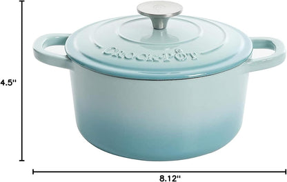 3 Quart Enameled Cast Iron Dutch Oven – Aqua - Curated Catalog H9