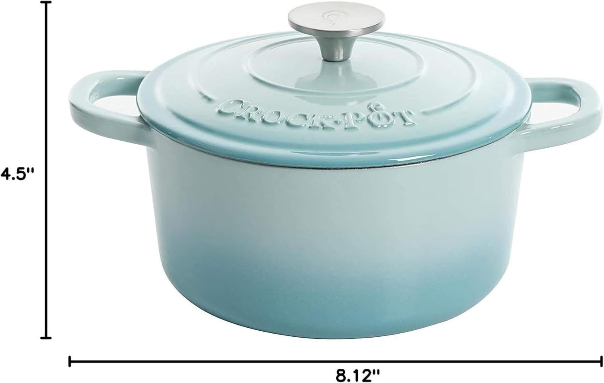 3 Quart Enameled Cast Iron Dutch Oven – Aqua - Curated Catalog C4