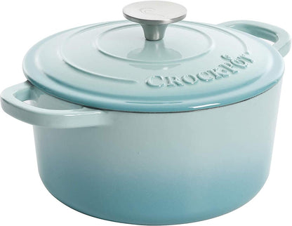 3 Quart Enameled Cast Iron Dutch Oven – Aqua - Curated Catalog C4